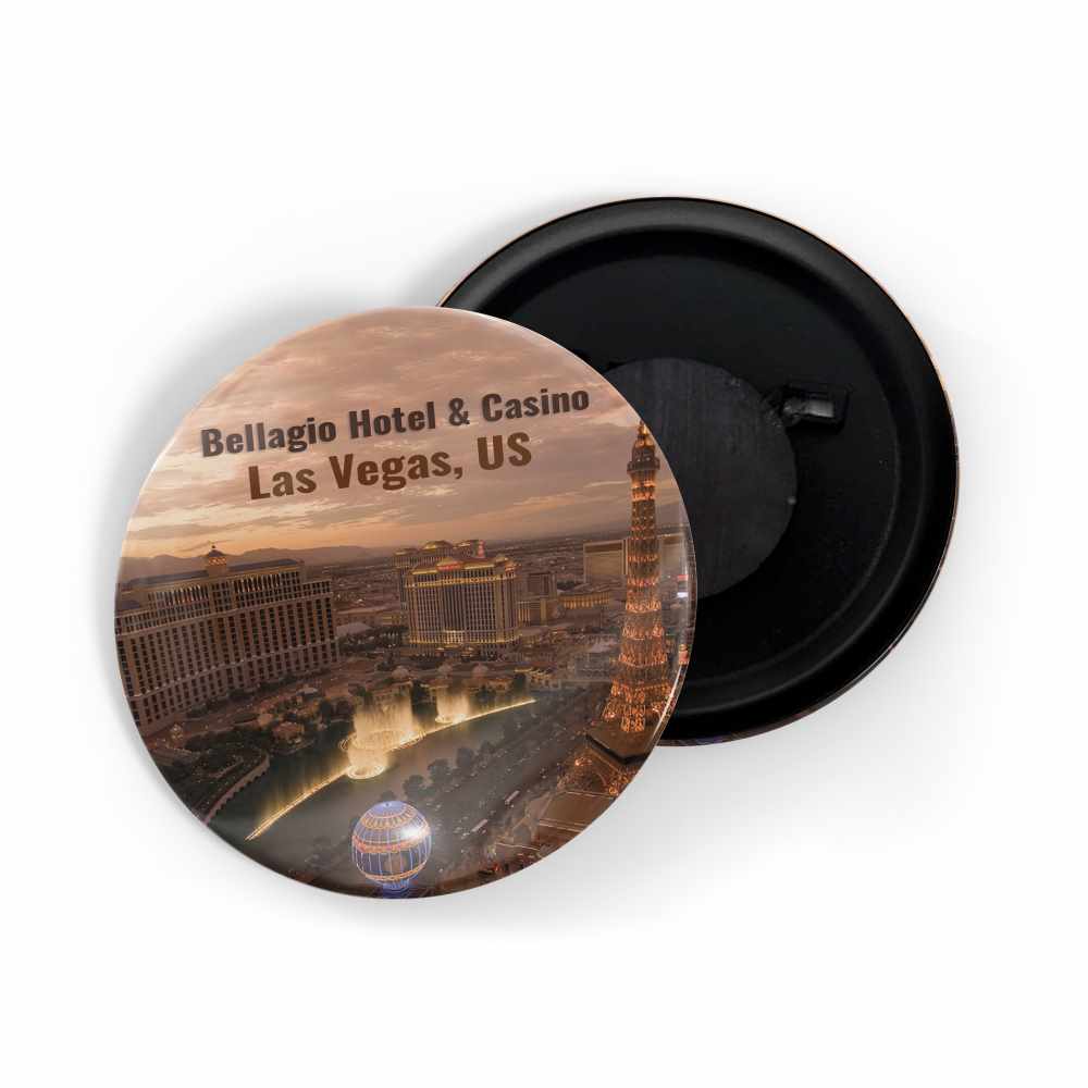 dhcrafts Fridge Magnet Multicolor Famous Tourist Place Bellagio Hotel & Casino Las Vegas United States D1 Glossy Finish Design Pack of 1